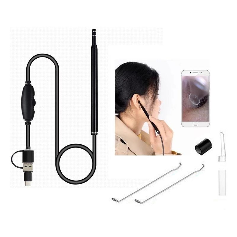 GENERICO - Cámara de Endoscopia para Limpieza de Oídos USB HD