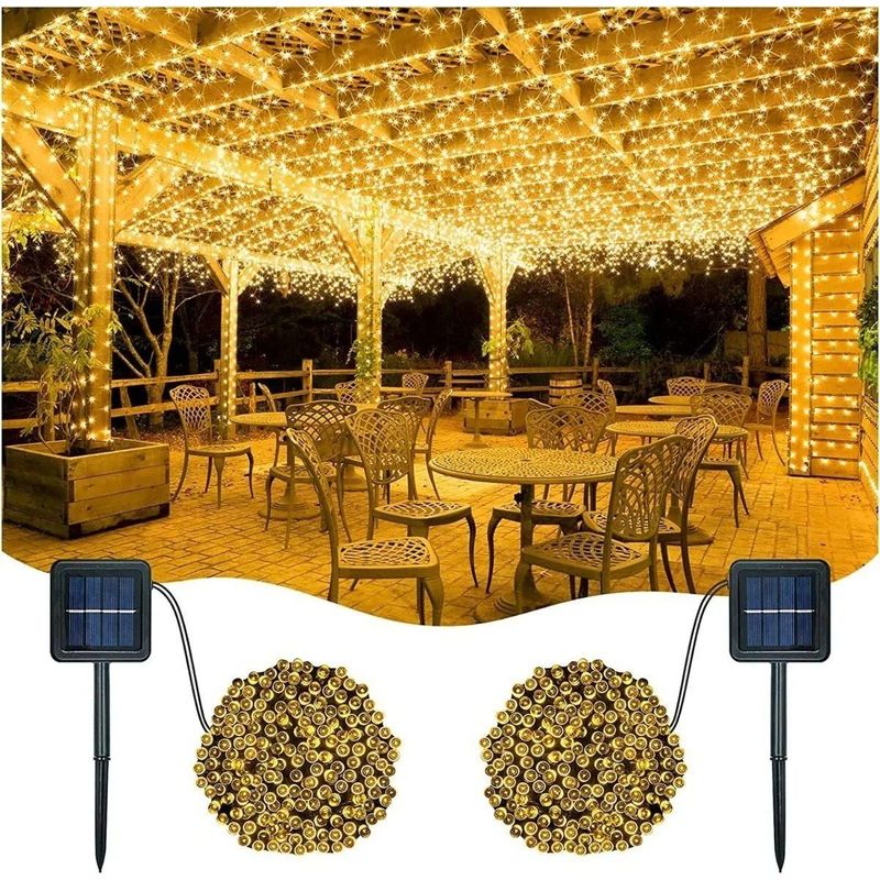 GENERICO - Guirnalda Solar de Luces - 10 Metros y 100 LEDs