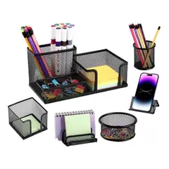 GENERICO - Organizador de Escritorio de Metal Juego de 6 Piezas