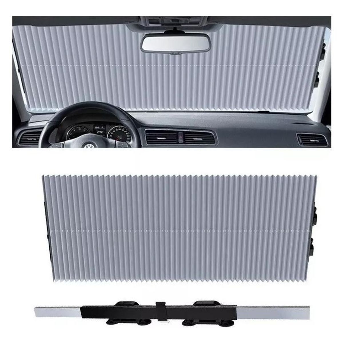 GENERICO - Parasol Retráctil para Auto - Sombrilla de Parabrisas 140x60cm