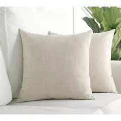 GENERICO - Pack de 6 Fundas de Cojín Cuadradas 43x43 cm en Lino Crudo