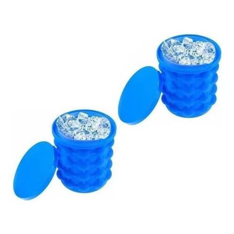 GENERICO - Pack de 2 Cubetas Hieleras de Silicona para Moldear Hielo Fácilmente