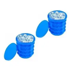GENERICO - Pack de 2 Cubetas Hieleras de Silicona para Moldear Hielo Fácilmente