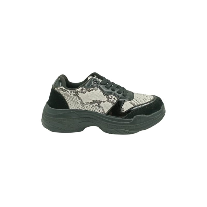 HERIEL - Zapatilla Negra Print Plataforma