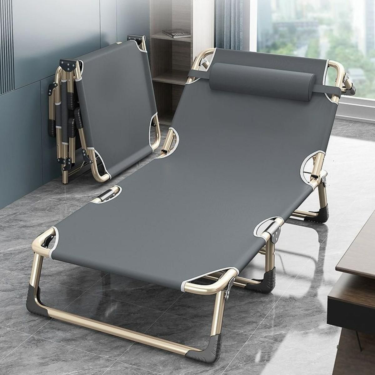 GENERICO - Cama de Camping Plegable con Soporte Inclinado