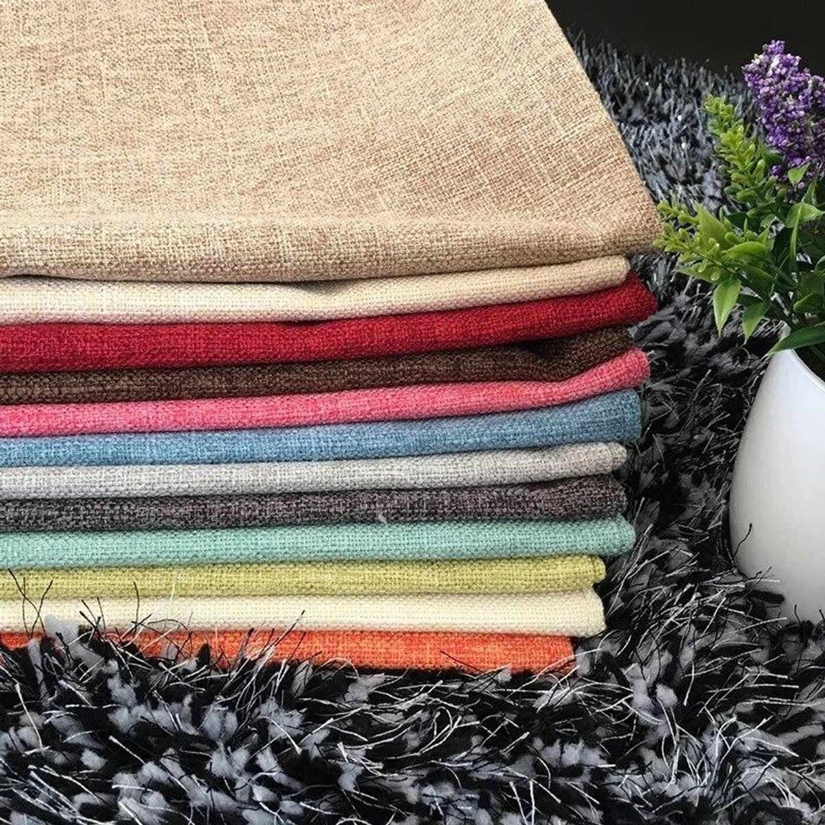 GENERICO - Pack de 6 Fundas de Cojín Cuadradas 43x43 Color Lino Gris