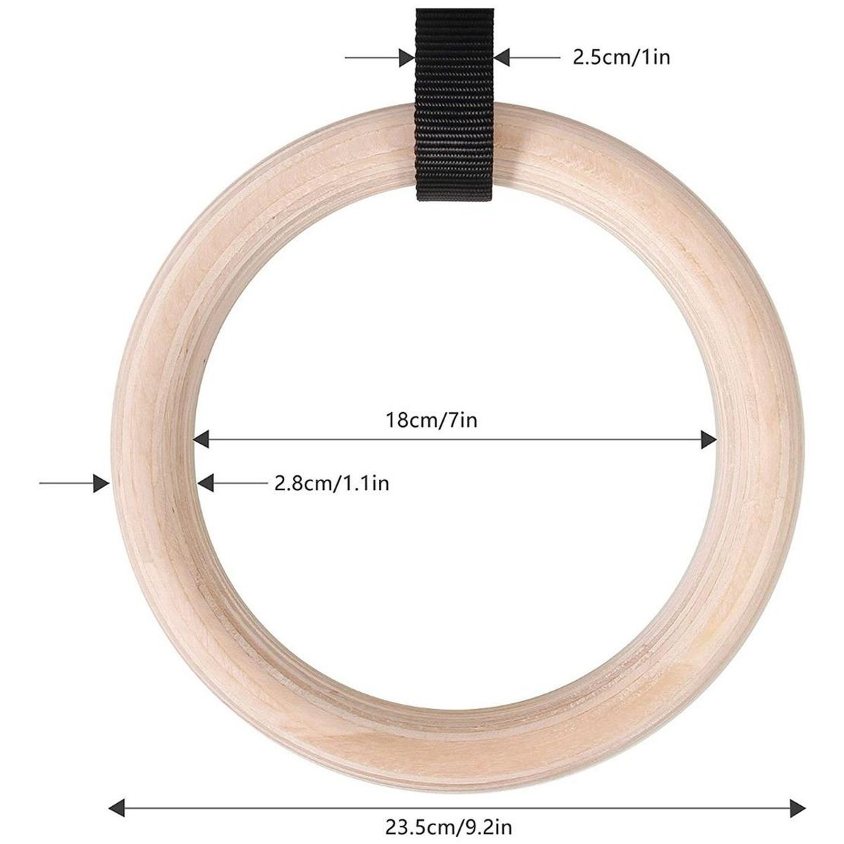 GENERICO - Anillas Olímpicas de Madera para Fitness y Calistenia