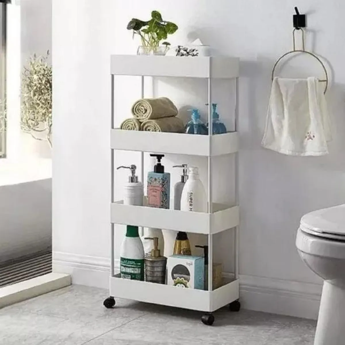 GENERICO - Estante Organizador Delgado 4 Niveles para Baño y Cocina