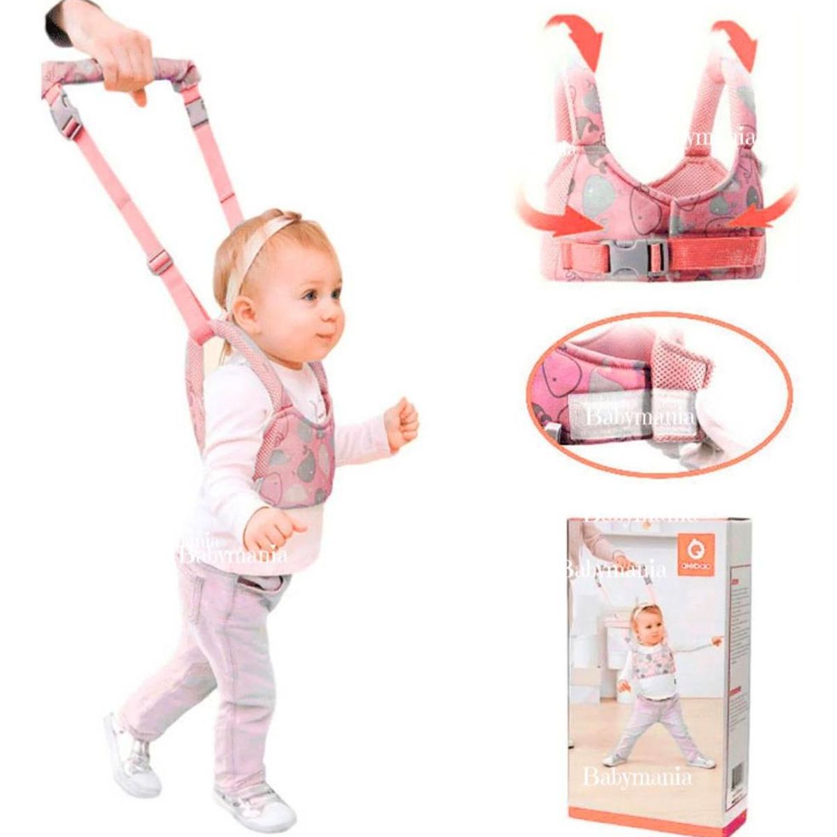 GENERICO - Arnés Rosa para Bebés Primeros Pasos con Correas Ajustables