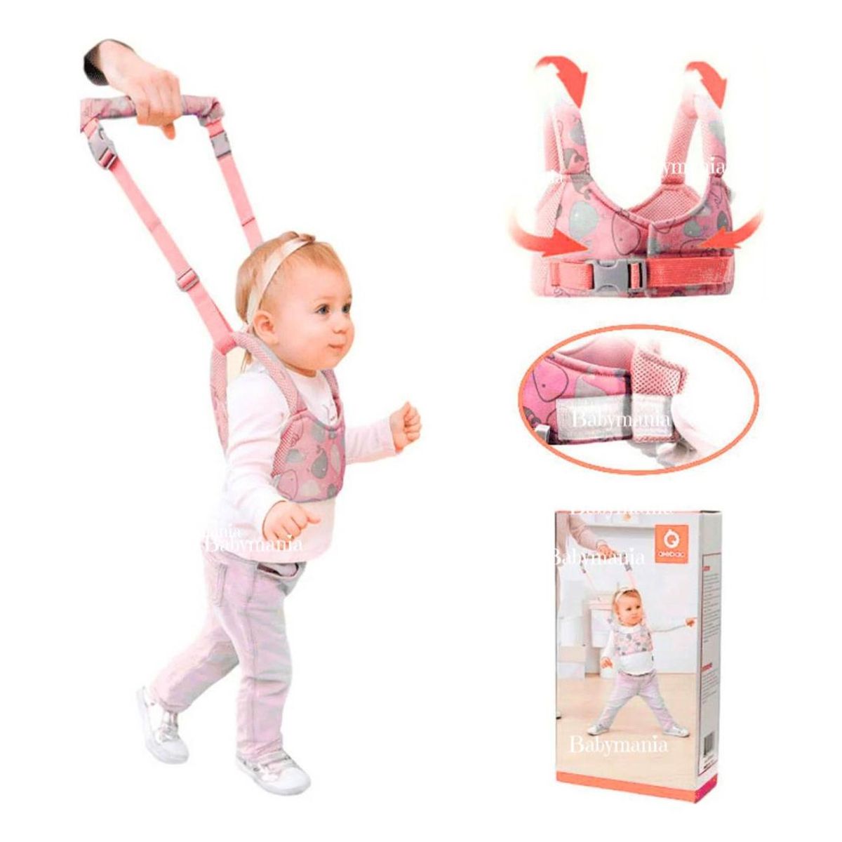 GENERICO - Arnés Rosa para Bebés Primeros Pasos con Correas Ajustables