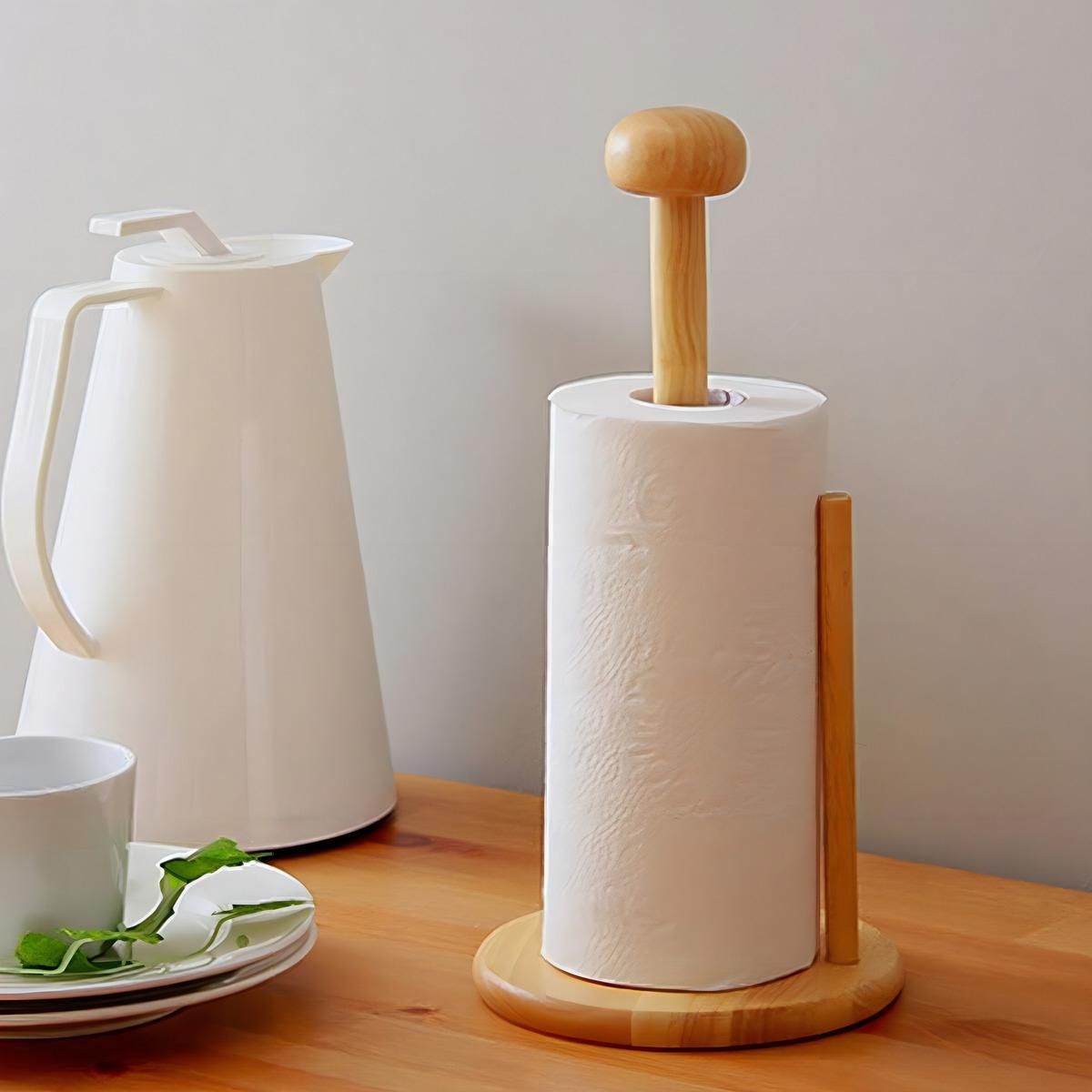 GENERICO - Soporte de Madera Pino para Toallas de Papel y Cocina