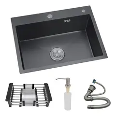 GENERICO - Lavaplatos Sobre Cubierta 55x45 cm con Dispensador y Rejilla