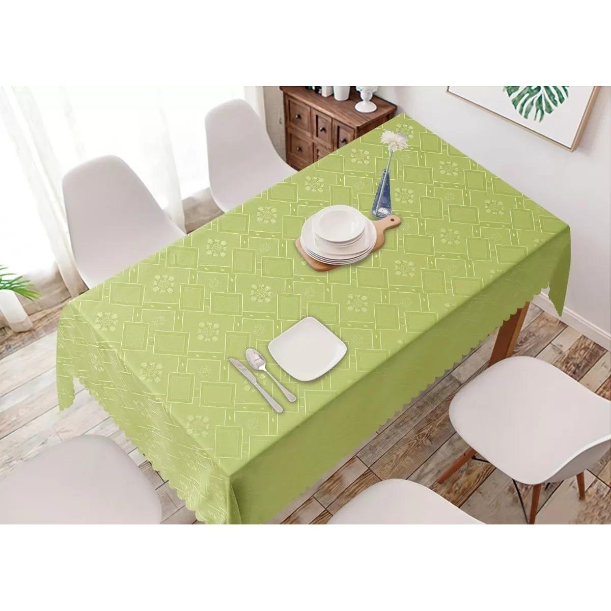 GENERICO - Mantel Rectangular Verde 140x220 cm de Poliéster Duradero