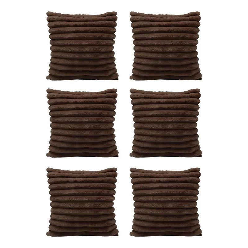 GENERICO - Pack de 6 Fundas de Cojín Suaves 43x43cm Color Café