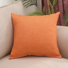 GENERICO - Pack de 6 Fundas de Cojín Cuadradas 43x43 cm en Lino Naranja
