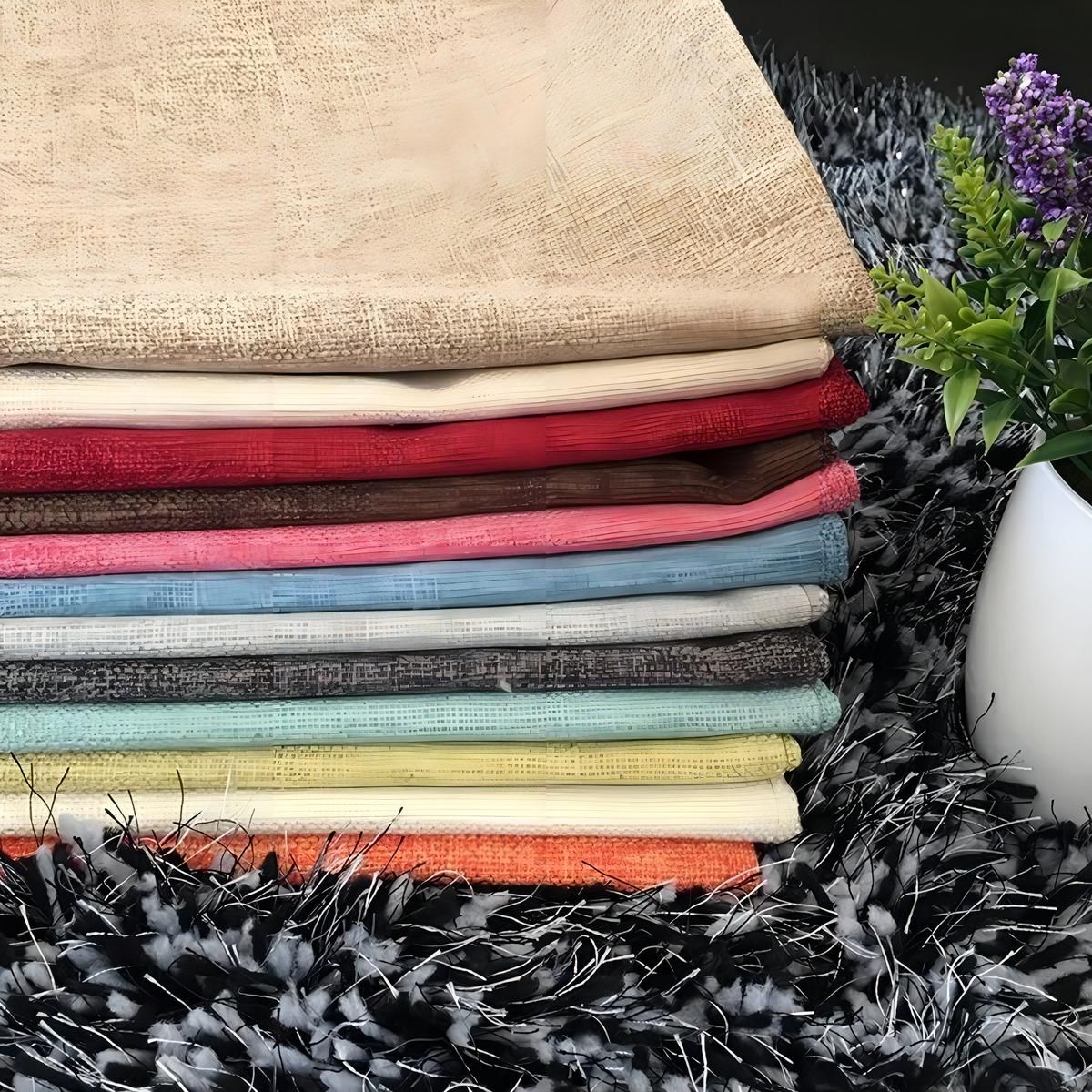 GENERICO - Pack de 6 Fundas de Cojín Cuadradas 43x43 cm Color Burdeos