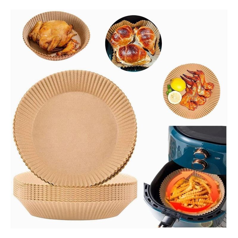 GENERICO - Papel Absorbente Descartable para Air Fryer - 50 unidades