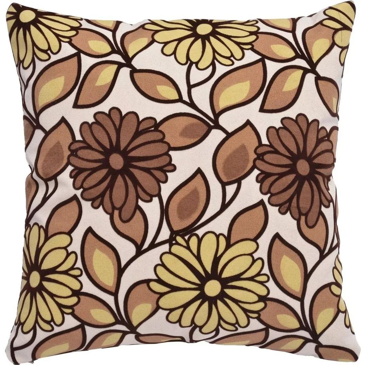 GENERICO - Pack de 6 Fundas de Cojín Cuadradas 43x43 cm Color Café con Flores