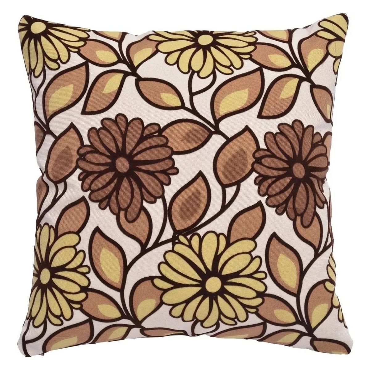 GENERICO - Pack de 6 Fundas de Cojín Cuadradas 43x43 cm Color Café con Flores