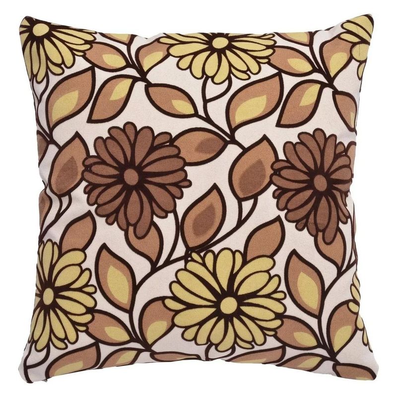 GENERICO - Pack de 6 Fundas de Cojín Cuadradas 43x43 cm Color Café con Flores