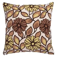 GENERICO - Pack de 6 Fundas de Cojín Cuadradas 43x43 cm Color Café con Flores