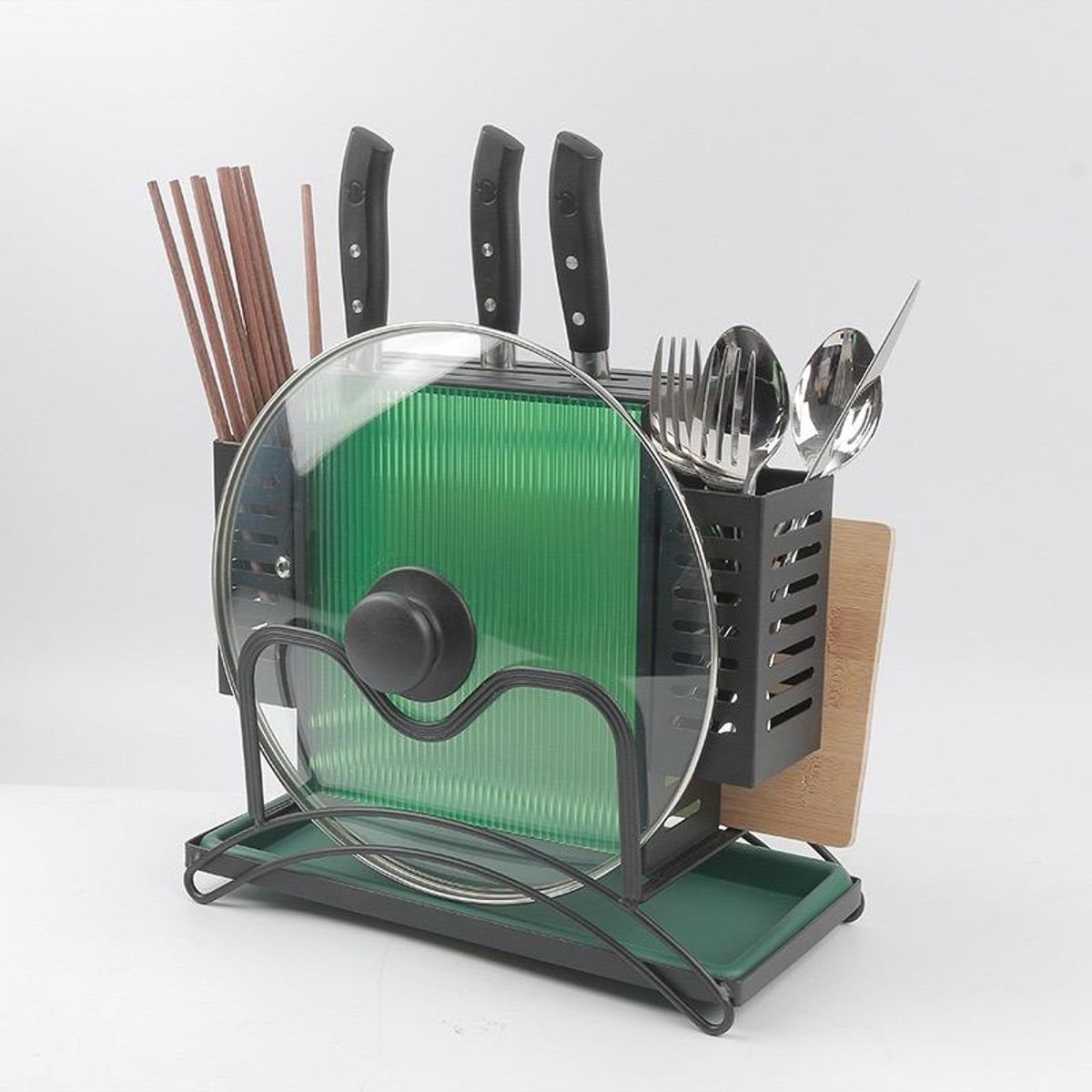 GENERICO - Soporte Organizador de Ollas y Utensilios de Cocina - Negro