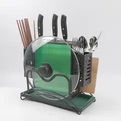 GENERICO - Soporte Organizador de Ollas y Utensilios de Cocina - Negro