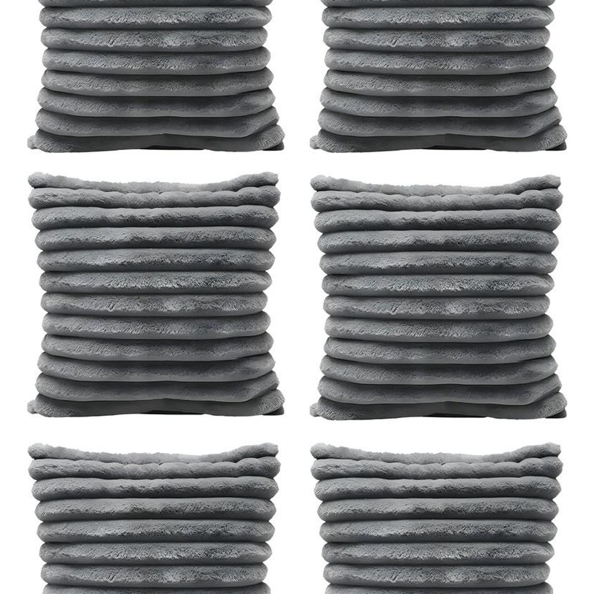 GENERICO - Pack de 6 Fundas de Cojín Suaves 43x43 cm Color Gris