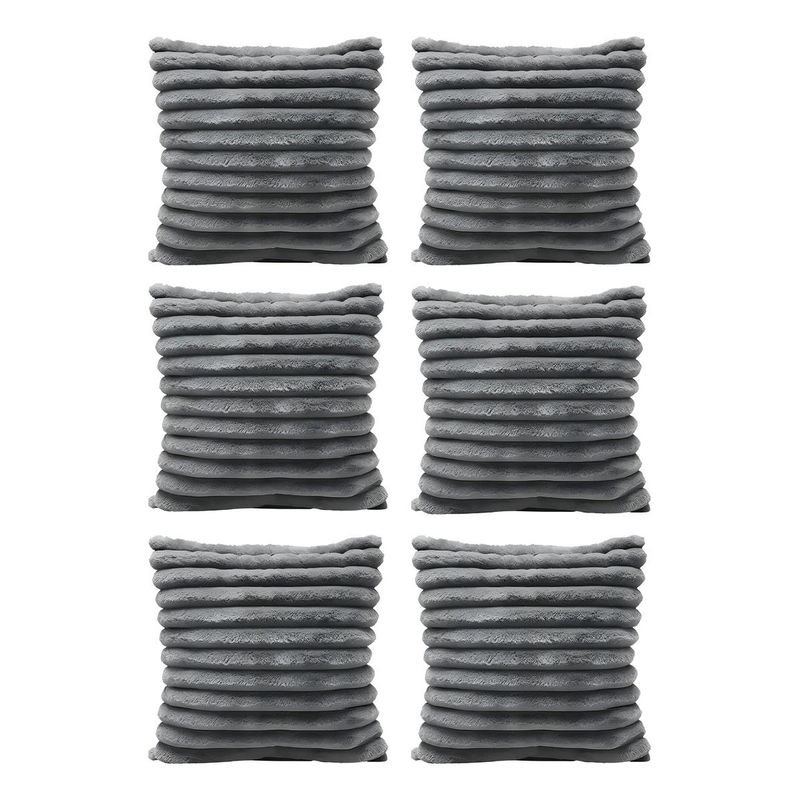 GENERICO - Pack de 6 Fundas de Cojín Suaves 43x43 cm Color Gris