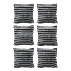 GENERICO - Pack de 6 Fundas de Cojín Suaves 43x43 cm Color Gris