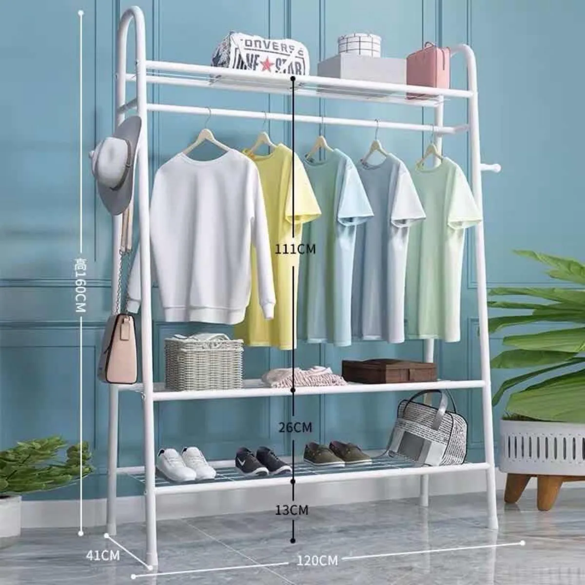 GENERICO - Perchero Metálico para Closet - Colgador Resistente 100 kg