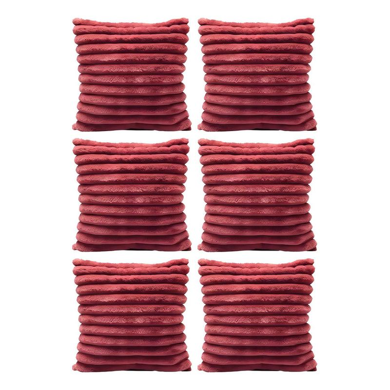 GENERICO - Pack de 6 Fundas de Cojín Suaves 43x43cm Color Rojo