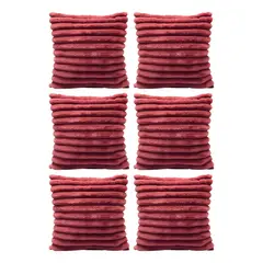 GENERICO - Pack de 6 Fundas de Cojín Suaves 43x43cm Color Rojo