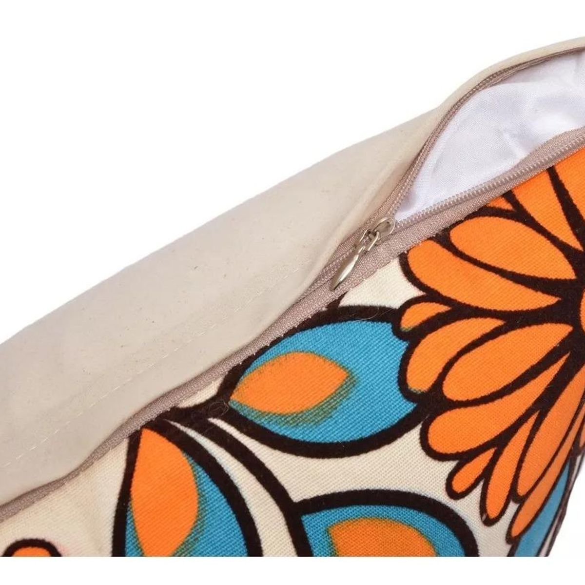 GENERICO - Pack de 6 Fundas de Cojín Cuadradas 43x43 cm Naranja Flor