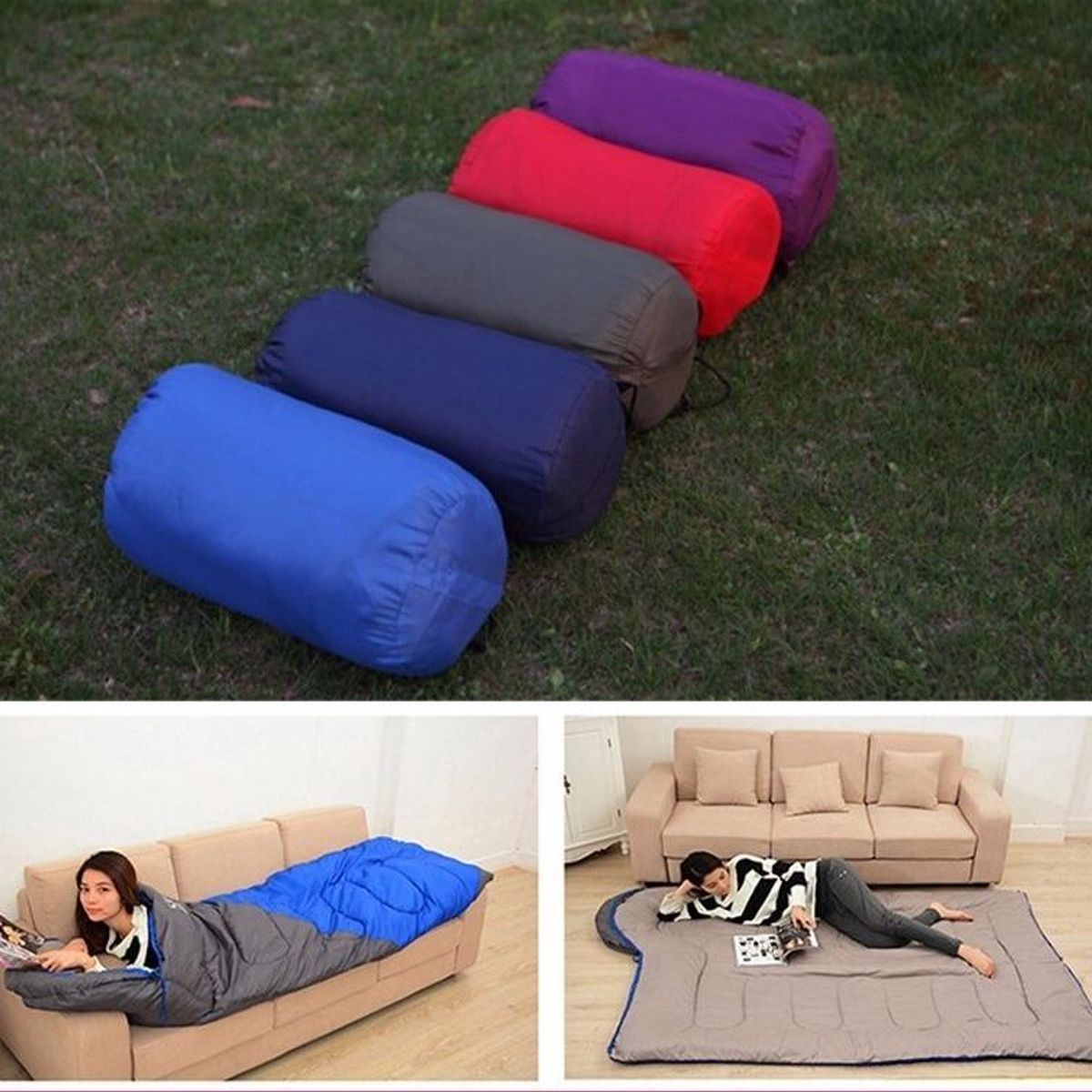 GENERICO - Saco de Dormir Camping 4 Temporadas con Gorro