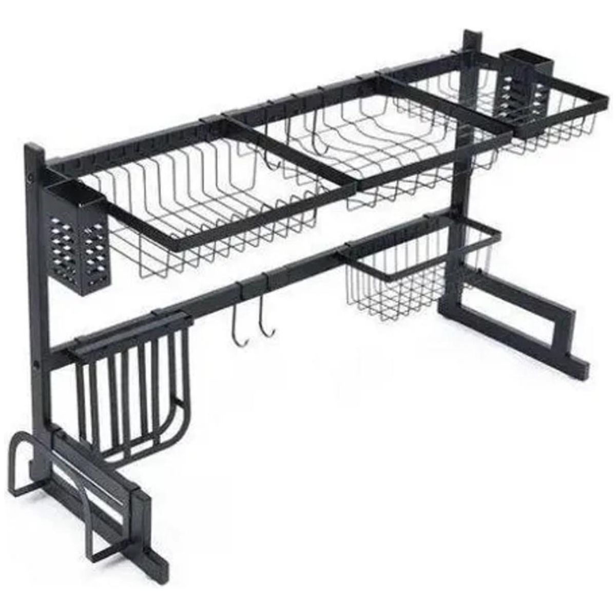 GENERICO - Rack Escurridor de Platos con Cubiertero y Secavasos 85x315x52cm