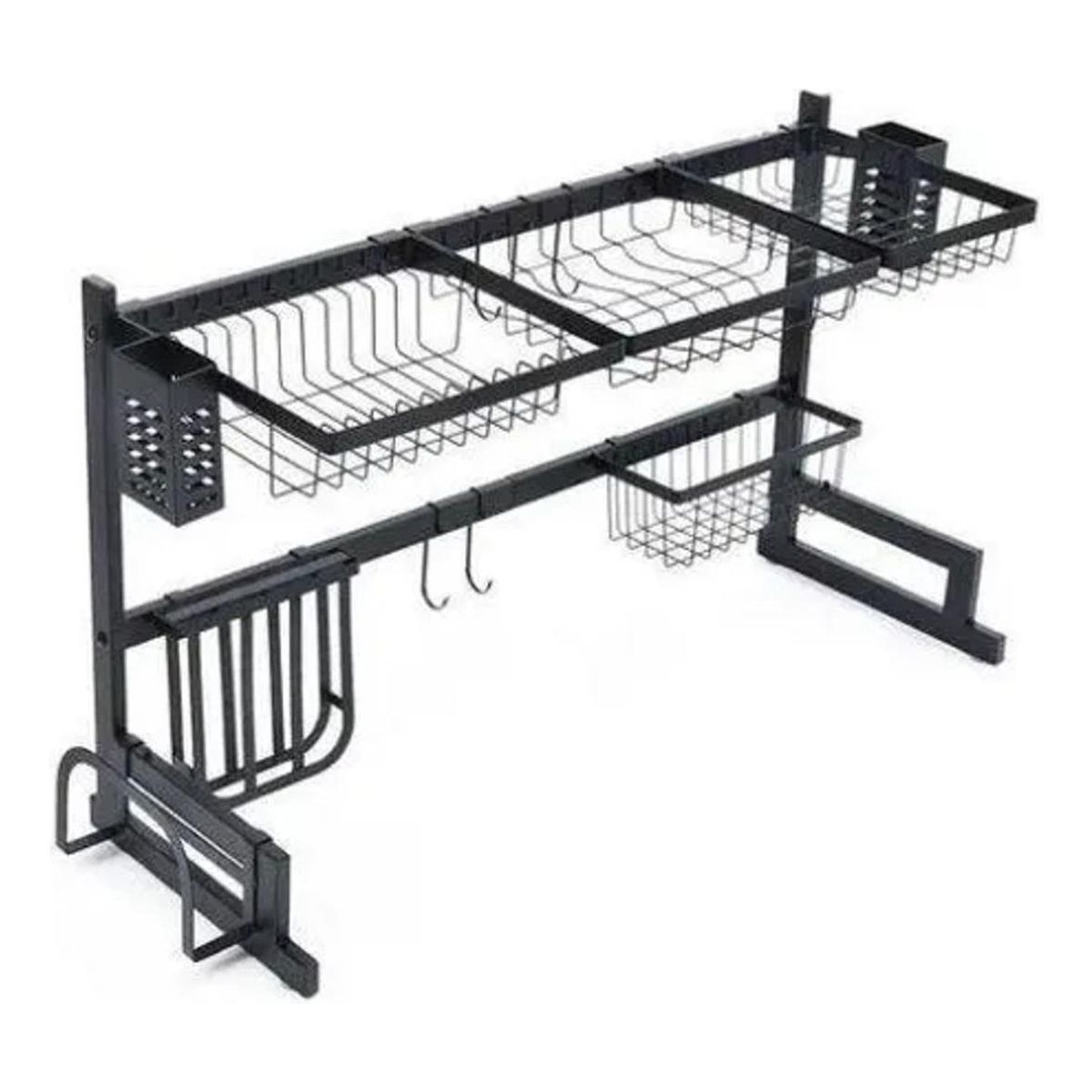 GENERICO - Rack Escurridor de Platos con Cubiertero y Secavasos 85x315x52cm