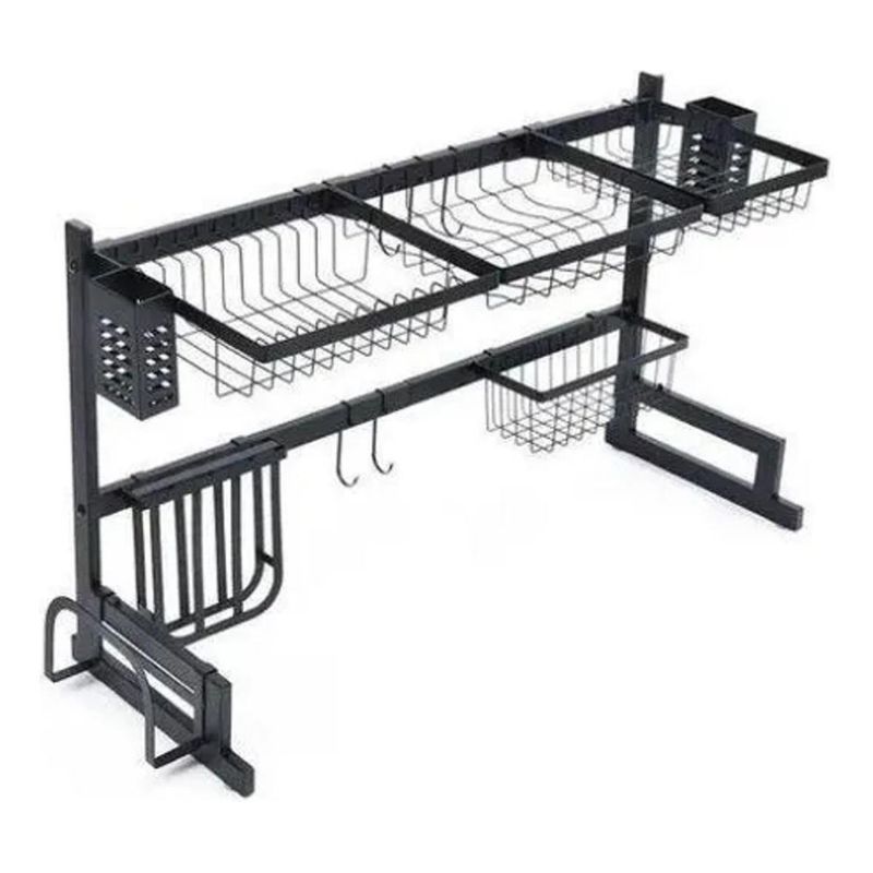 GENERICO - Rack Escurridor de Platos con Cubiertero y Secavasos 85x315x52cm