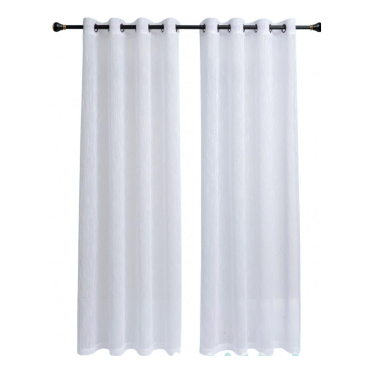 GENERICO - Visillo de Lino Blanco - 2 Paños Elegante Diseño Velo