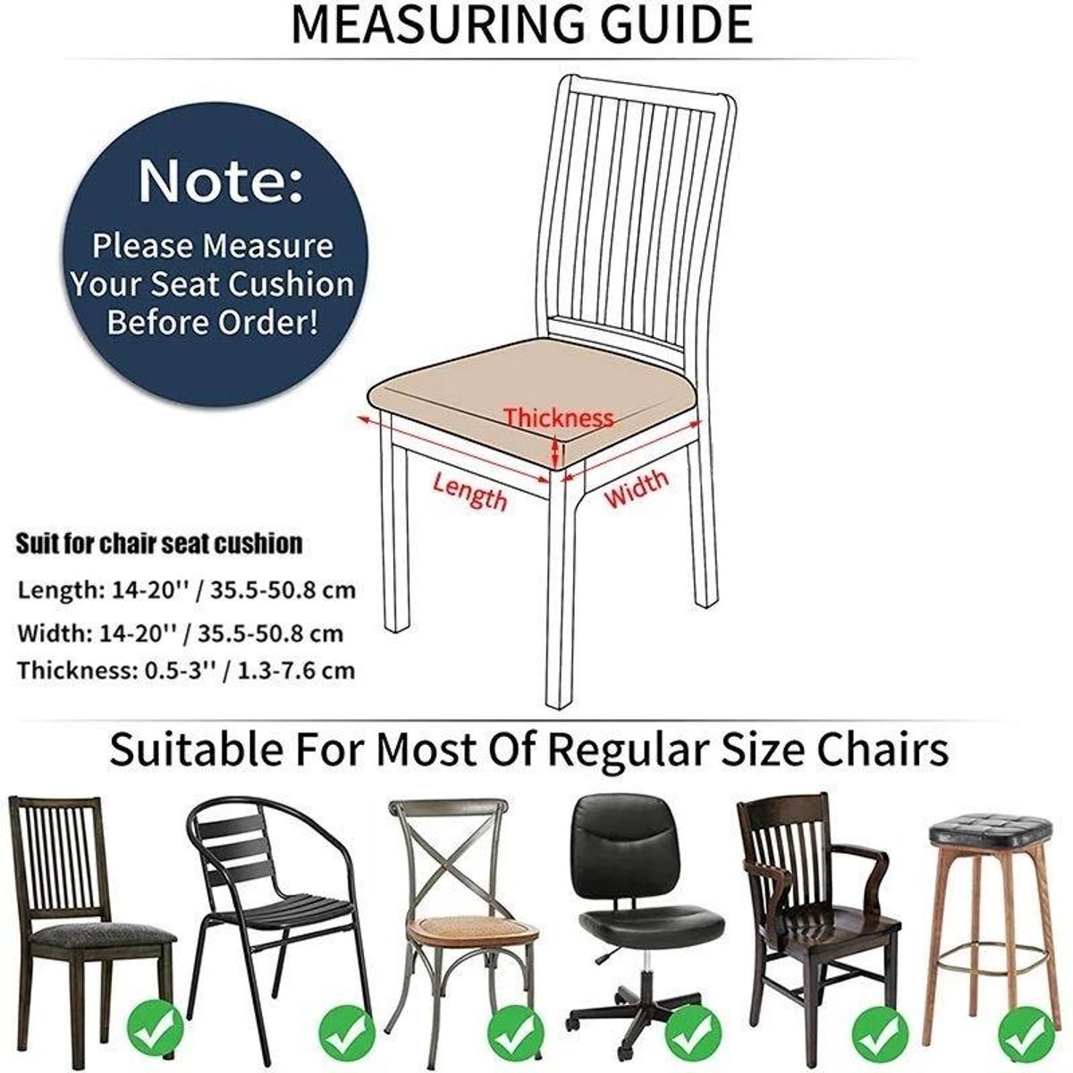 GENERICO - Set de 6 Fundas Elásticas para Sillas de Comedor
