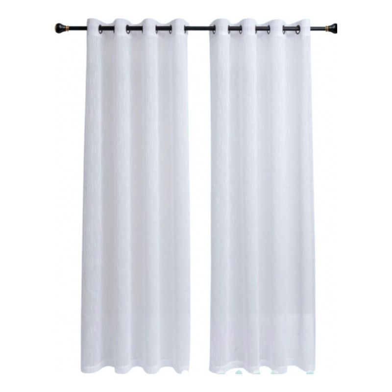 GENERICO - Cortina de Velo Liso con Argolla - 140x220 cm Blanco