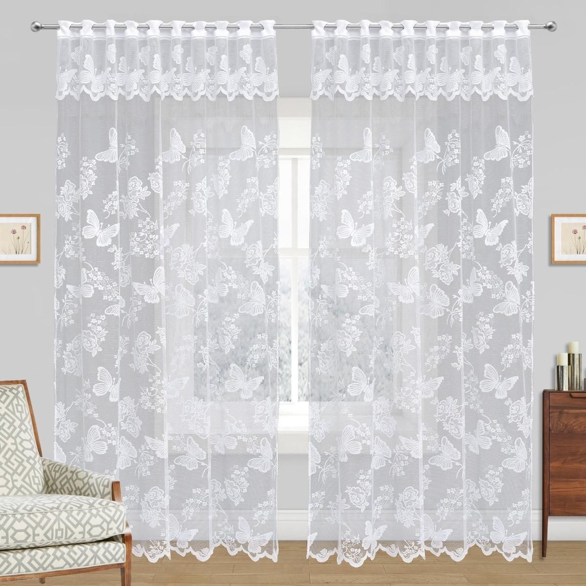 GENERICO - Set de Visillo Elegante de 2 Paños - 3 Mts