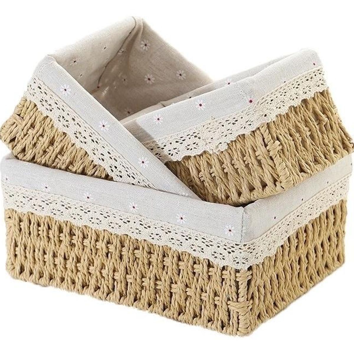 GENERICO - Set de 3 Cestas de Almacenamiento Multifuncionales