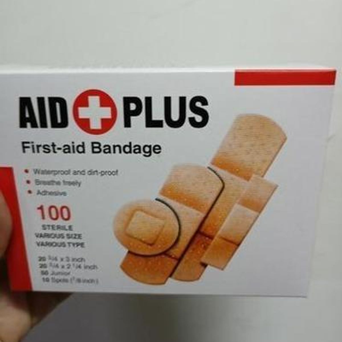 GENERICO - Pack de 100 Parche Curita A Prueba de Agua en 4 Tamaños