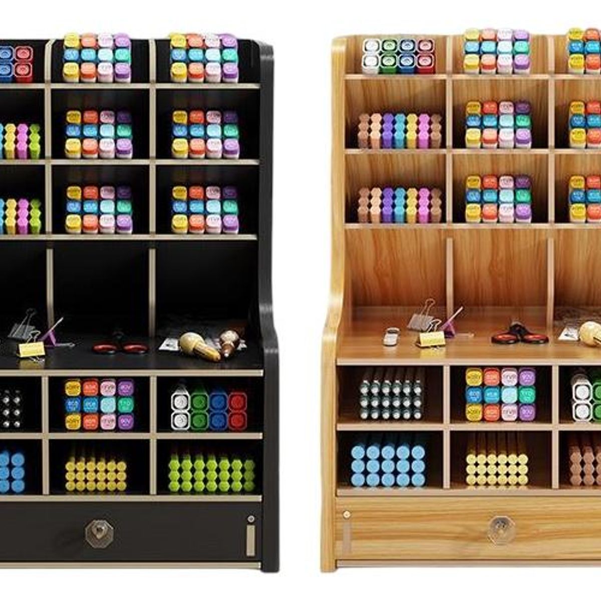 GENERICO - Organizador de Escritorio Multiusos de Madera Negro