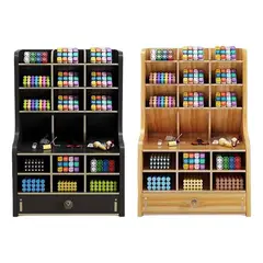 GENERICO - Organizador de Escritorio Multiusos de Madera Negro