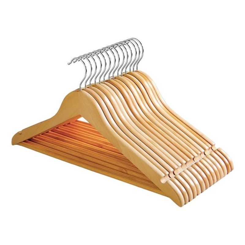 GENERICO - Pack de 30 Colgadores de Madera Antideslizantes para Ropa