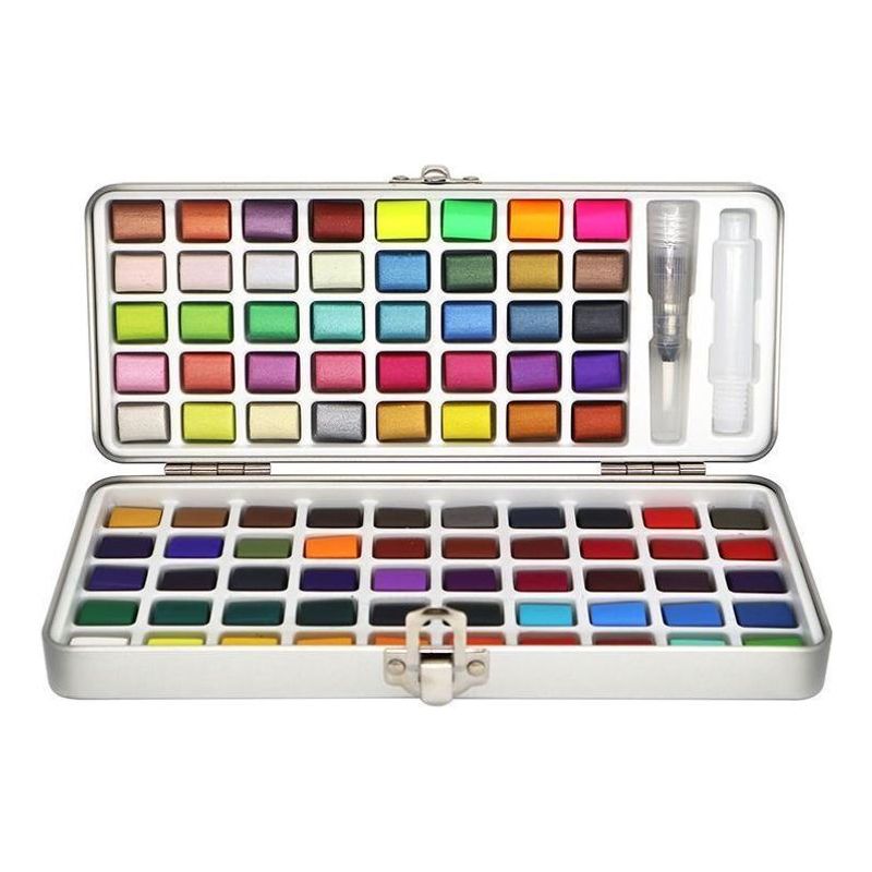 GENERICO - Set de Acuarela Profesional 90 Colores Metálicos y Fluorescentes