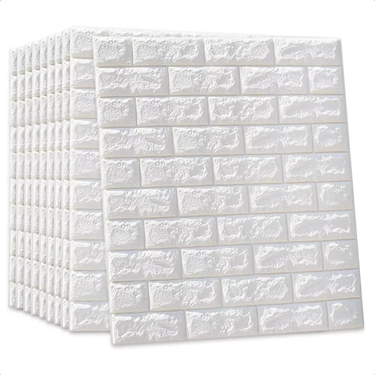 GENERICO - Pack de 10 Lámparas de Papel Mural 3D Ladrillo Blanco 77x70cm