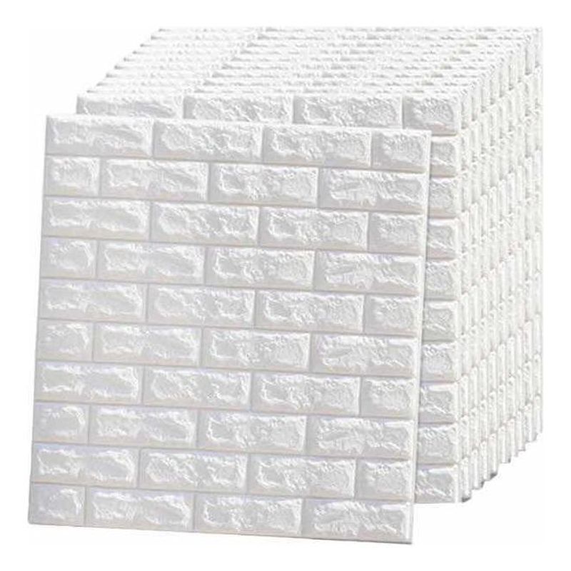 GENERICO - Pack de 10 Laminas de Papel Mural Autoadhesivo 3D Ladrillo